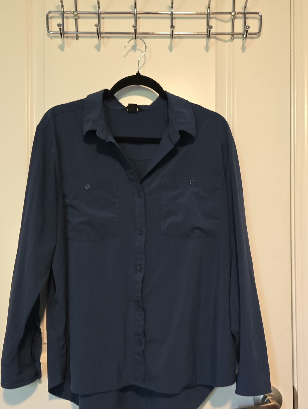 Eddie Bauer Women's Classic Blue Button-Up Quick Dry